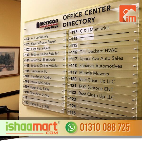 Glass Name Plate Display Designs in Bangladesh