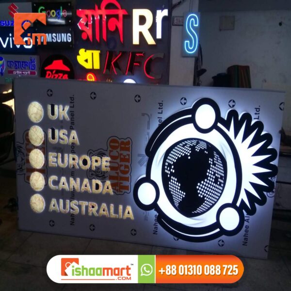 3D LED Acrylic Letters - laser cutting in Dhaka BD